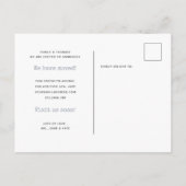 Eenvoudige schrijfmachine Uw gastruimte is verplaa Aankondigingskaart (Achterkant)