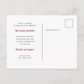 Eenvoudige schrijfmachine Uw gastruimte is verplaa Aankondigingskaart (Achterkant)