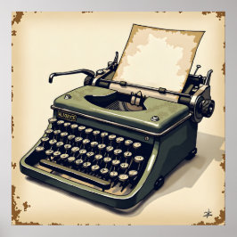 Eenvoudige schrijfmachinearts poster