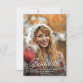 Eenvoudige Script afstuderen aankondigingsfoto kaa Bedankkaart (Voorkant)