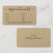 Eenvoudige Script Appointcard - Rustic Kraft Informatiekaartje (Voorkant / Achterkant)