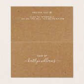 Eenvoudige Script Appointcard - Rustic Kraft Visitekaartje (Buitenkant ongevouwen)