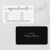 Eenvoudige Script Appointkaart - zwart-wit Informatiekaartje (Voorkant / Achterkant)