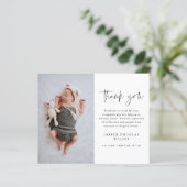 Eenvoudige Script Baby Foto Bedankkaartjes (Staand voorkant)