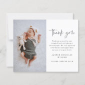 Eenvoudige Script Baby Foto Dank u Kaarten (Voorkant)