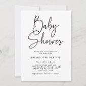 Eenvoudige Script Baby Shower Uitnodiging (Voorkant)