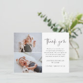 Eenvoudige Script Babyfoto Bedankkaart (Staand voorkant)