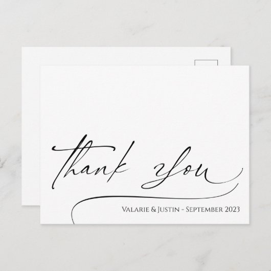 Eenvoudige script bedankkaart briefkaart (Voorkant / Achterkant)