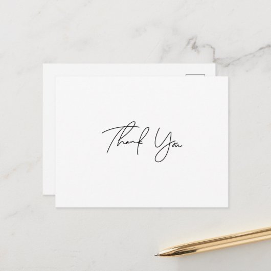 Eenvoudige script bedankkaart briefkaart (Voorkant / Achterkant in situ)