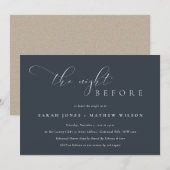 Eenvoudige Script Black Navight voor Diner Invite Bedankkaart (Voorkant / Achterkant)