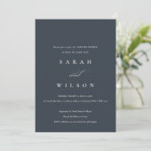 Eenvoudige Script Black Navy Couples Shower Invite Bedankkaart (Staand voorkant)