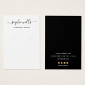 Eenvoudige Script Black White Earring Display Hold Visitekaartje (Voorkant /achterkant)