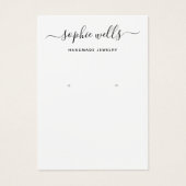 Eenvoudige Script Black White Earring Display Hold Visitekaartje (Voorkant)