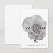 Eenvoudige Script Bloem Bewaar de Datum Uitnodigin Save The Date (Voorkant / Achterkant)