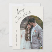 Eenvoudige Script Boho Boog Kerst Feestdagenkaart (Voorkant)