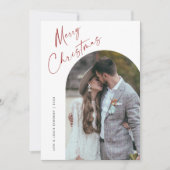 Eenvoudige Script Boho Boog Kerst Feestdagenkaart (Voorkant)
