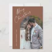 Eenvoudige Script Boho Boog Kerstmis Feestdagenkaart (Voorkant)