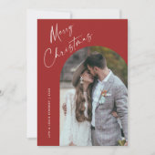 Eenvoudige Script Boho Boog Kerstmis Feestdagenkaart (Voorkant)
