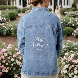 Eenvoudige Script Bruid Denim Jacket