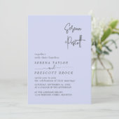 Eenvoudige Script Bruiloft Kaart (Staand voorkant)
