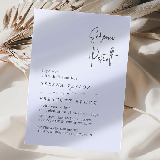 Eenvoudige Script Bruiloft Kaart