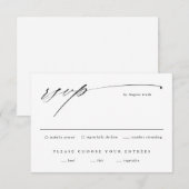 Eenvoudige Script Bruiloft RSVP Kaartje (Voorkant / Achterkant)