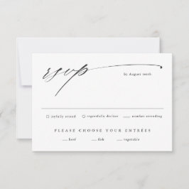 Eenvoudige Script Bruiloft RSVP Kaartje