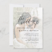 Eenvoudige Script Calligrafie Bruiloftsfoto Huweli Kaart (Voorkant)