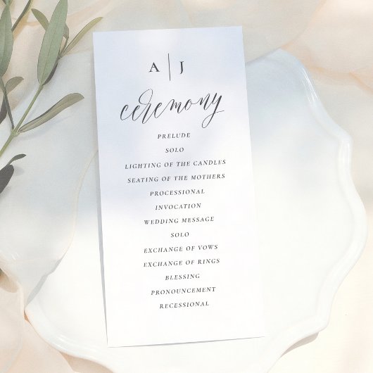 Eenvoudige Script Calligrafie Elegante Trouwdag Programmakaart