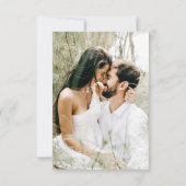 Eenvoudige Script Calligrafie Huwelijksfoto Dank J Bedankkaart (Achterkant)