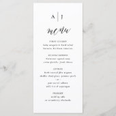 Eenvoudige Script Calligrafie Monogram Trouwfeest Menu (Voorkant)