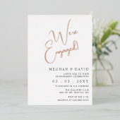 Eenvoudige Script Calligrafie Verloving Feest Folie Uitnodiging (Staand Voorkant)