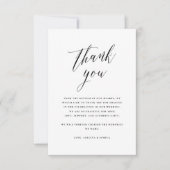 Eenvoudige Script Calligraphy Huwelijksfoto Bedank Bedankkaart (Voorkant)