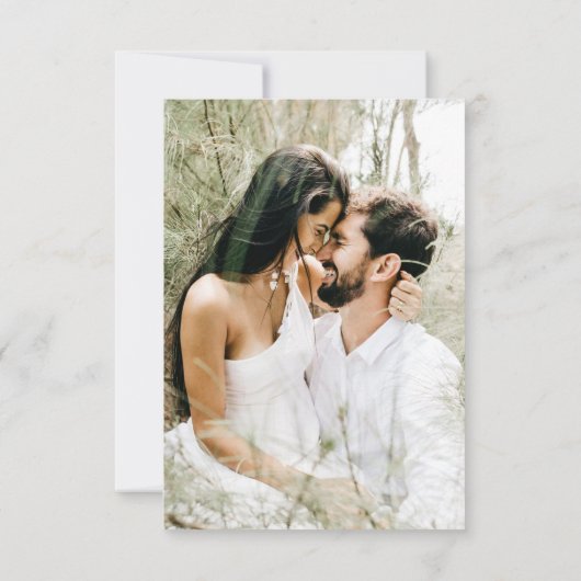 Eenvoudige Script Calligraphy Huwelijksfoto Bedank Bedankkaart (Achterkant)