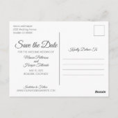 Eenvoudige Script Cutout | Datum opslaan Briefkaart (Achterkant)