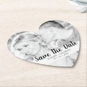 Eenvoudige Script Cutout | &W Opslaan Datum Kartonnen Onderzetters (Gekanteld)