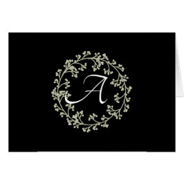 Eenvoudige script eenvoudig krans monogram briefka