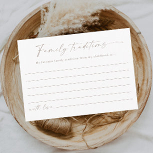 Eenvoudige Script Familie Tradities Baby Shower Informatiekaartje