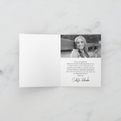 Eenvoudige Script Foto Afstudeer Dankkaart Bedankkaart (Binnen)