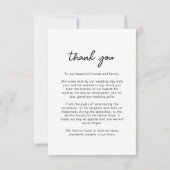 Eenvoudige Script Foto Bruiloft Bedankkaart (Achterkant)