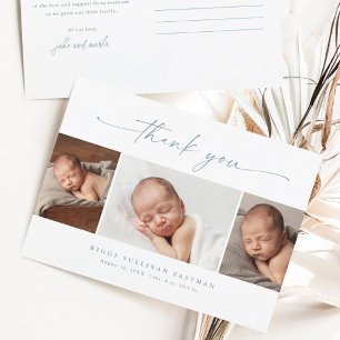 Eenvoudige Script Foto Collage Baby Dank Je Briefkaart