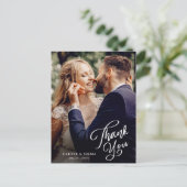 Eenvoudige Script Foto Huwelijk Bedankt Briefkaart (Staand voorkant)