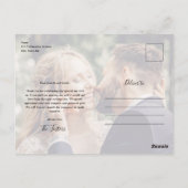 Eenvoudige Script Foto Huwelijk Bedankt Briefkaart (Achterkant)