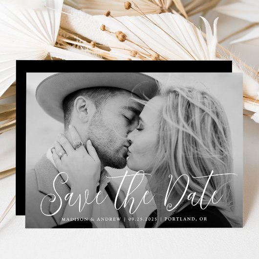 Eenvoudige Script Foto Huwelijk Save The Date