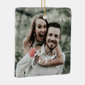 Eenvoudige Script Foto Liefde Keramisch Ornament (Rechts)
