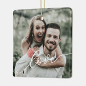 Eenvoudige Script Foto Liefde Keramisch Ornament (Links)