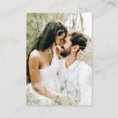 Eenvoudige Script Foto QR Code Wedding RSVP Informatiekaartje (Achterkant)