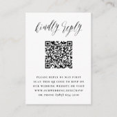 Eenvoudige Script Foto QR Code Wedding RSVP Informatiekaartje (Voorkant)