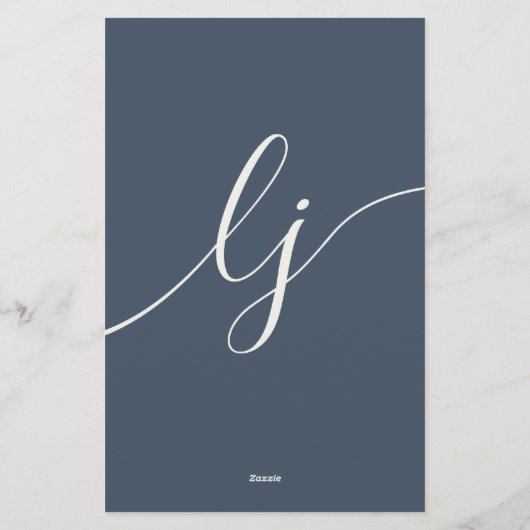 Eenvoudige script gepersonaliseerde briefpapier Na (Achterkant)