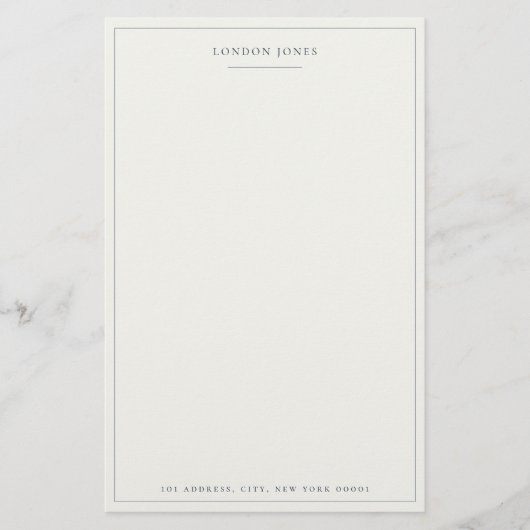 Eenvoudige script gepersonaliseerde briefpapier Na (Voorkant)